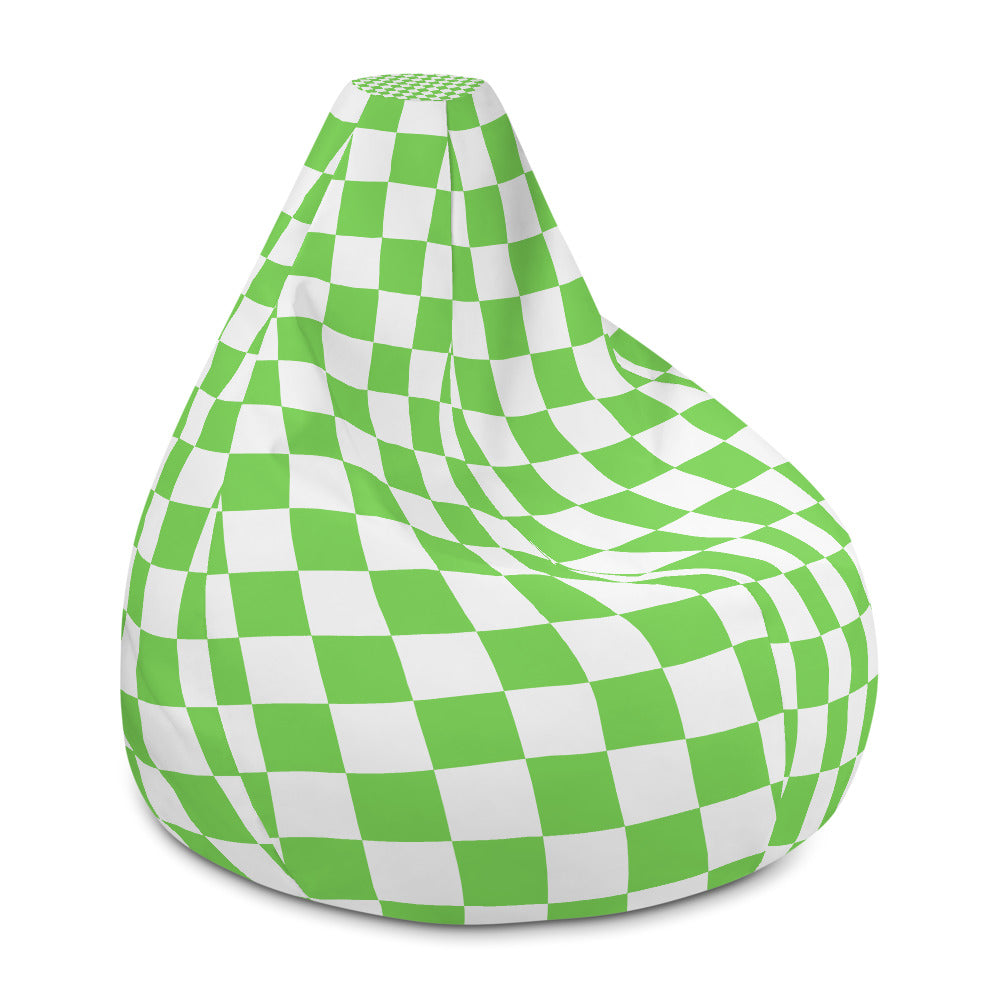checker beanbag chair green